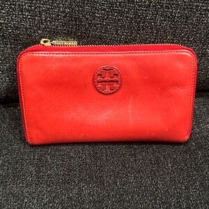 Tory Burch Vibrant Red Zip Wallet